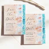 Sla de datum op Elegante aquarel strand schilderij Save The Date