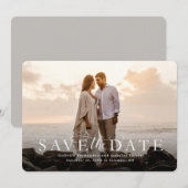Sla de datum op elegante horizontale fotokaart save the date (Voorkant / Achterkant)