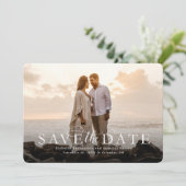 Sla de datum op elegante horizontale fotokaart save the date (Staand voorkant)