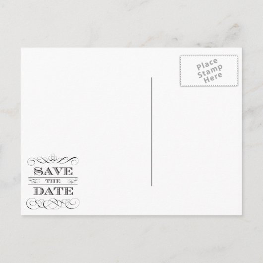 Sla de datum op Elegante  krijtbordstijl Aankondigingskaart (Achterkant)