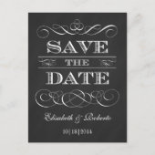 Sla de datum op Elegante  krijtbordstijl Aankondigingskaart (Voorkant)