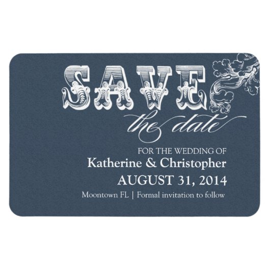 Sla de datum op Elegante  magneten (Horizontaal)