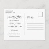 Sla de datum op Elegante script foto Briefkaart (Achterkant)