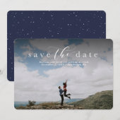 Sla de datum op elegante script fotocard save the date (Voorkant / Achterkant)