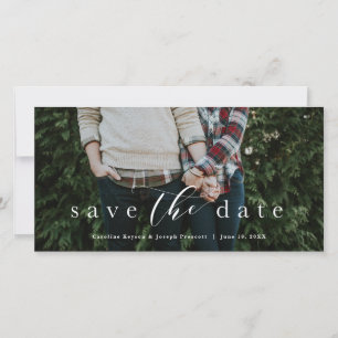 Sla de datum op elegante script horizontale fotoka save the date