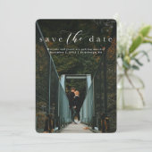 Sla de datum op elegante script verticale fotocard save the date (Staand voorkant)