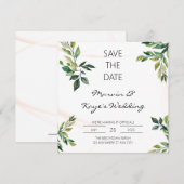 Sla de datum op Elegante Trouw Uitnodiging  (Voorkant / Achterkant)