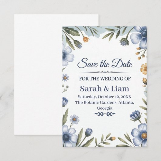 "Sla de datum op" Elegante Trouwuitnodiging Save The Date (Voorkant / Achterkant)