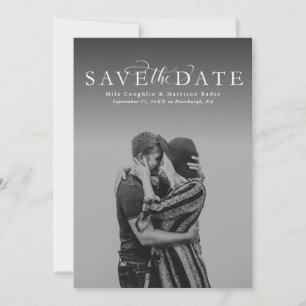 Sla de datum op elegante verticale fotokaart save the date