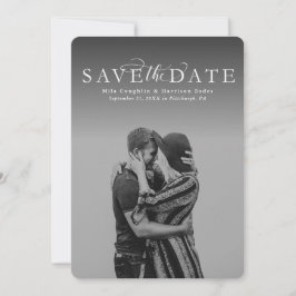 Sla de datum op elegante verticale fotokaart save the date