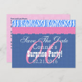 Sla de datum op elk jaar Verrassing Verjaardag Bla Aankondigingskaart (Voorkant / Achterkant)