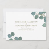 Sla de datum op Eucalyptus Trouwdag Groene Geblade Save The Date (Achterkant)