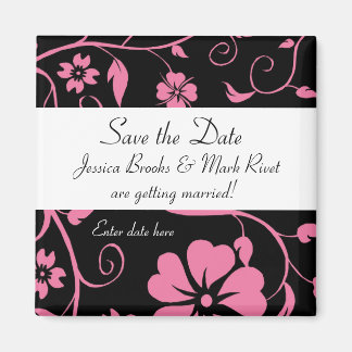 Sla de datum op - Floral Wedding Magnet