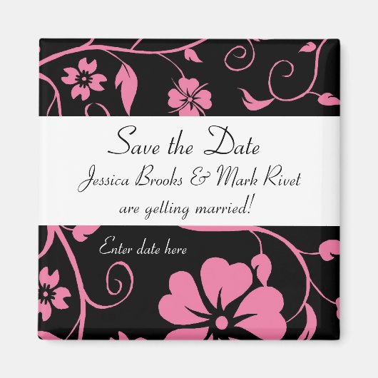 Sla de datum op - Floral Wedding Magnet (Voorkant)