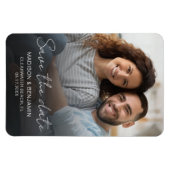 Sla de datum op Foto Bruiloft Verlovingskaart Op M Magneet (Horizontaal)