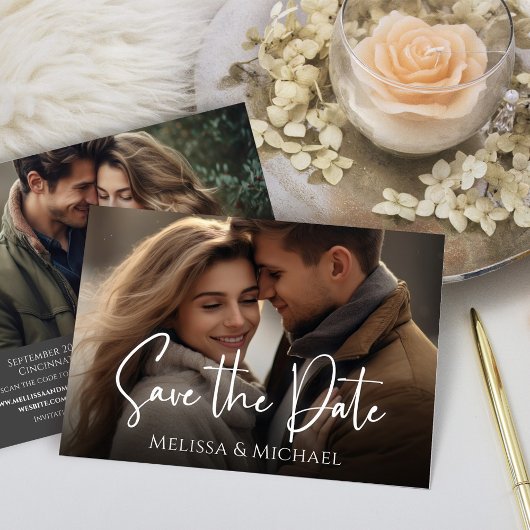Sla de datum op foto-huwelijksscript save the date