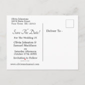 Sla de datum op - Foto met Blue Peony Aankondigingskaart (Achterkant)