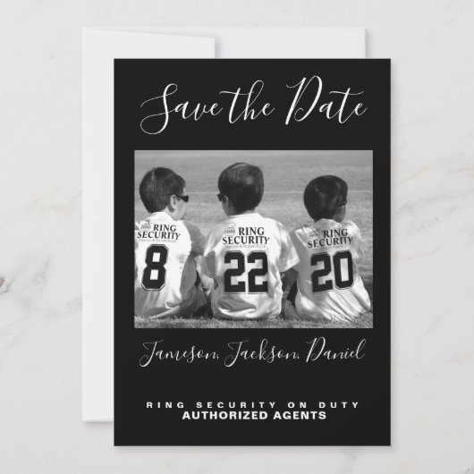 Sla de datum op Fotokaart met Ringbeveiliging Save The Date (Achterkant)