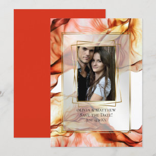 Sla de datum op   Fotolijst Herfst Abstract 4 Kaart