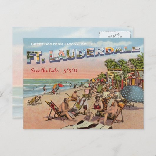 Sla de datum op - Ft. Lauderdale Aankondigingskaart (Voorkant / Achterkant)