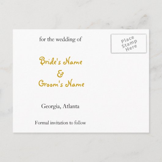 Sla de datum op - Gebosseerd Aankondigingskaart (Achterkant)