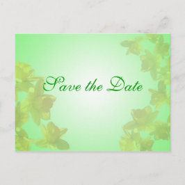 sla de datum op, gele tulpenbloemen aankondigingskaart