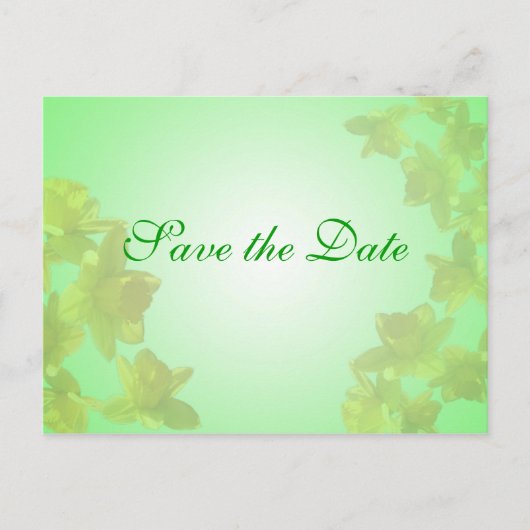 sla de datum op, gele tulpenbloemen aankondigingskaart (Voorkant)