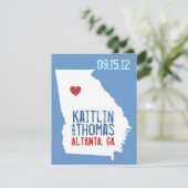 Sla de datum op - - Georgië Save The Date (Staand voorkant)