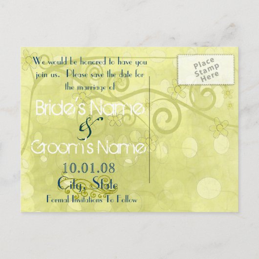 Sla de datum op - Gepersonaliseerd Aankondigingskaart (Achterkant)