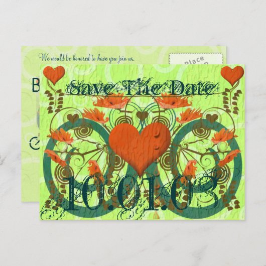 Sla de datum op - Gepersonaliseerd Aankondigingskaart (Voorkant / Achterkant)