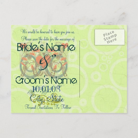 Sla de datum op - Gepersonaliseerd Aankondigingskaart (Achterkant)