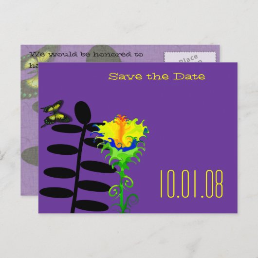 Sla de datum op - - - - - Gepersonaliseerd - Geper Aankondigingskaart (Voorkant / Achterkant)