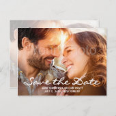 Sla de datum op, gepersonaliseerd met foto, tweezi aankondigingskaart (Voorkant / Achterkant)