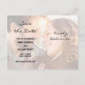 Sla de datum op, gepersonaliseerd met foto, tweezi aankondigingskaart (Achterkant)