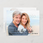 Sla de datum op, gepersonaliseerd met foto, tweezi aankondigingskaart (Voorkant / Achterkant)