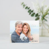 Sla de datum op, gepersonaliseerd met foto, tweezi aankondigingskaart (Staand voorkant)