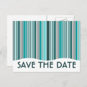Sla de datum op : Gestreept gordijn : Aankondigingskaart (Voorkant / Achterkant)