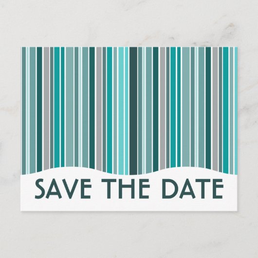 Sla de datum op : Gestreept gordijn : Aankondigingskaart (Voorkant)