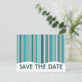 Sla de datum op : Gestreept gordijn : Aankondigingskaart (Staand voorkant)