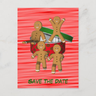 Sla de datum op Gingerbread Men Holiday Briefkaart