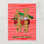 Sla de datum op Gingerbread Men Holiday Briefkaart (Voorkant)