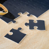 Sla de datum op glas en gouden ringen legpuzzel (Zijkant)