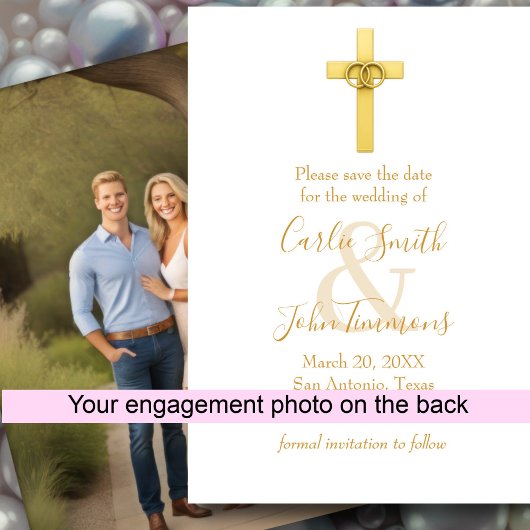 Sla de datum op Gold Cross Wedding Rings 3 Foto Save The Date