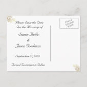 Sla de datum op - Gold Swirls & Black Aankondigingskaart (Achterkant)