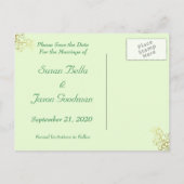 Sla de datum op - Gold Swirls & Seafoam Aankondigingskaart (Achterkant)