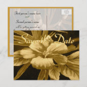 Sla de datum op Golden Hawaiian Print Aankondigingskaart (Voorkant / Achterkant)