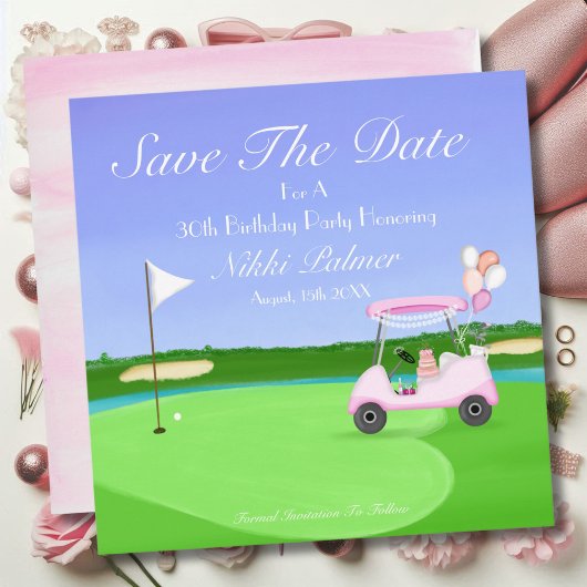 Sla de datum op Golf 30e verjaardagsfeestje Save The Date