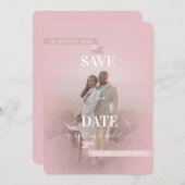 Sla de datum op - gorgeous_dusty pink Invitation Kaart (Voorkant / Achterkant)