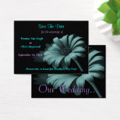 Sla de datum op Grijs Blauw Daisy Visitekaartjes (Bureau)