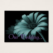 Sla de datum op Grijs Blauw Daisy Visitekaartjes (Achterkant)